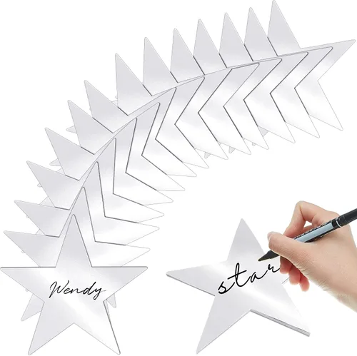 Leinuosen 80 Piezas de Recortes de Estrellas de Purpurina, Estrellas de Cartón de Papel Impresas Dobles, Decoraciones para Tablón de Anuncios, Pared