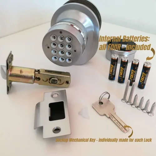 Miniatura 4 de SoHoMiLL® Teclado Electrónico para Manija de Puerta SoHo Mill® y Juego de Cerradura con Llave Mecánica de Respaldo