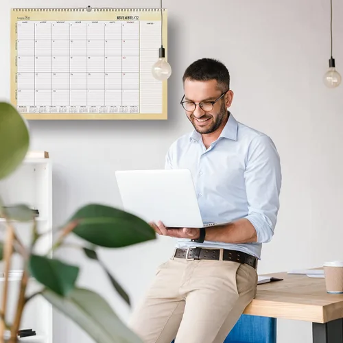 Miniatura 4 de Calendario mensual de escritorio 2023 HappyMots 12.6x18.5 in 16 meses - desde septiembre de 2022 a diciembre de 2023 Espacio para escribir