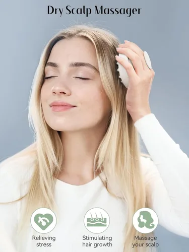 Miniatura 4 de HEETA Masajeador para el cuero cabelludo para el crecimiento del cabello, cepillo de champú de silicona para el cuero cabelludo, cepillo exfoliante