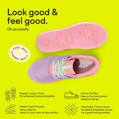 Miniatura 3 de Kizik Kids Anaheim Comfortable Breathable Knit Slip On Sneakers - Easy Slip-Ons Walking Shoes for Children and Kids Girls and Boys Stylish