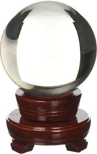 Miniatura 6 de Amlong Crystal Esfera de adivinación de meditación Feng Shui, bola de cristal, bola decorativa con soporte de madera y caja de regalo, morado, 3.1