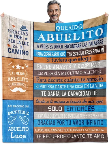 Regalos de Abuelito, Regalos para Abuelo Dia del Padre, Regalos para Abuelo en Español, El Mejor Abuelo Del Mundo, Manta para abuelo 60 x 50