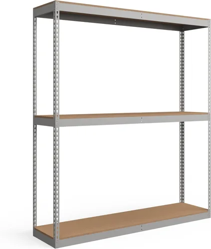 Shelving Inc. 24 pulgadas de profundidad x 72 pulgadas de ancho x 84 pulgadas de alto - Estantería gris resistente sin pernos de 3 estantes -