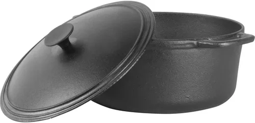 Miniatura 7 de Commercial Chef Horno holandés de 5 cuartos de galón con tapa, hierro fundido pre-sazonado, asas integradas, funciona en todas las estufas