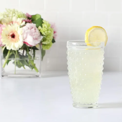 Miniatura 5 de Martha Stewart Chauncey - Paquete de 4 vasos de vidrio hechos a mano de 14.3 onzas, color transparente Transparente (clavo)