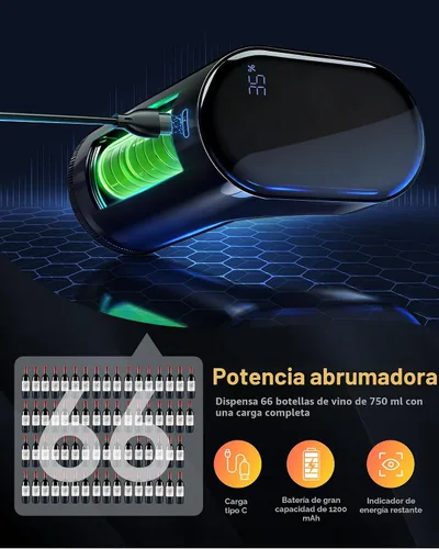 Miniatura 7 de Regalo para el Día del Padre Suministro para fiesta de vista de la Copa del Mundo, decantador de vino eléctrico 5 en 1 y dispensador inteligente
