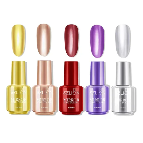Miniatura 12 de Esmalte de uñas metálico, herramienta de manicura acrílica para bricolaje, esmalte de uñas de pintura de secado rápido y despega (morado)