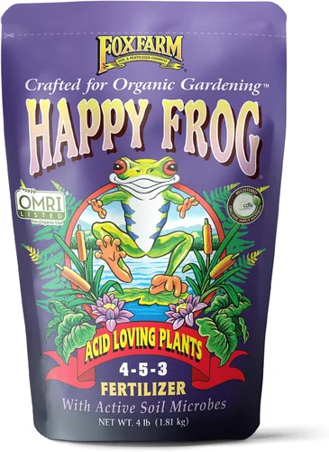 FoxFarm Happy Frog Fertilizante para plantas amantes del ácido – Fertilizante de liberación lenta para azaleas, rododendros, arándanos y más –