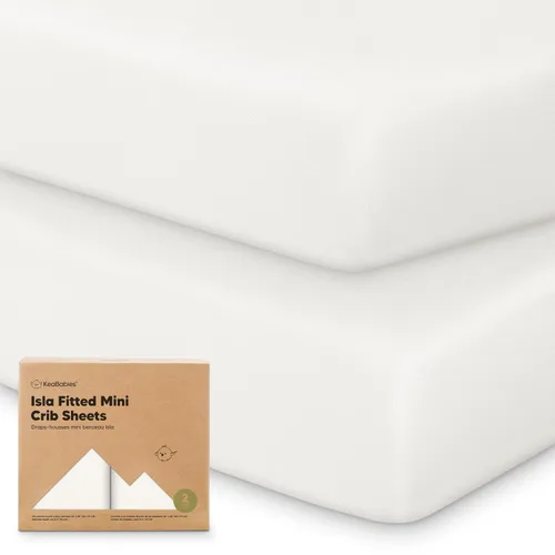 Miniatura 31 de Sábanas ajustadas para Pack and Play - Paquete de 2 sábanas mini para cuna para Pack N Play, colchón 38x26, ropa de cama suave y acogedora
