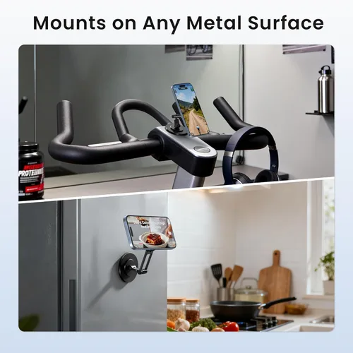 Miniatura 5 de Itramax Soporte magnético para teléfono con rotación de 360°, soporte plegable y portátil para iPhone para escritorio con base antideslizante