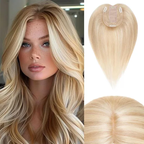 Miniatura 89 de Rich Choices Pelucas con topper de cabello para mujeres, cabello humano real 100% Remy, sin flequillo, para mujeres con adelgazamiento en la parte
