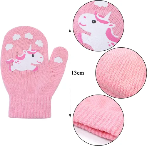 Miniatura 2 de Cooraby - 6 pares de guantes unisex mágicos de punto, elásticos, de invierno, para bebé