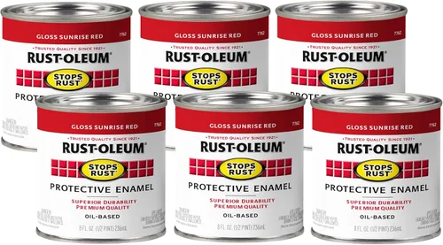 Miniatura 33 de Rust-Oleum 7765502 - Pintura anti-óxido para aplicación con brocha, cuarto de galón, color rojo real brillante, (paquete de 1)