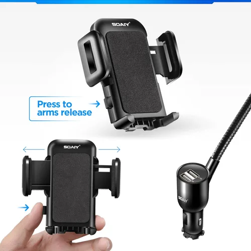 Miniatura 5 de 3 en 1 con encendedor de cigarrillos para coche + Detector de Voltaje (No para consola central y ventana), Cargador Dual USB 3.1A con cuello cisne