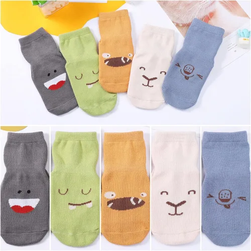 Miniatura 2 de BOOPH Calcetines antideslizantes para niños pequeños, 5 pares