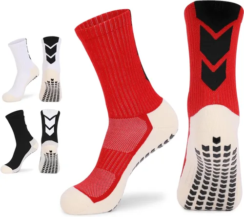 QCWQMYL Calcetines de fútbol antideslizantes para hombre, 134 pares de calcetines antideslizantes para hospital, pilates, correr, calcetines