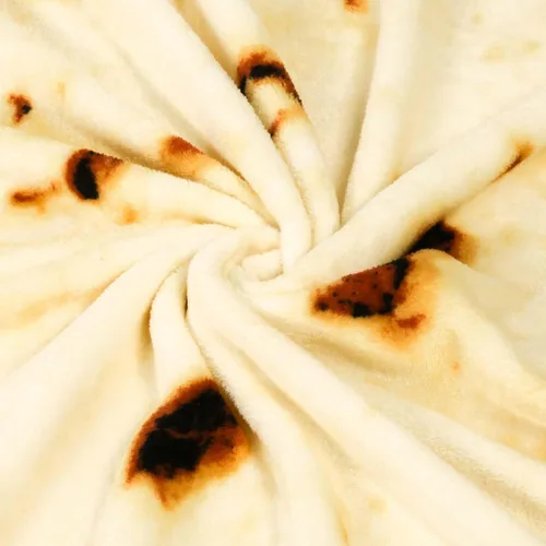 Miniatura 7 de Vessia Manta de Burritos de Tortilla, Tamaño para Arrojar (Beige, 71 pulgadas), Manta Gigante Realista y Divertida de Comida para Adultos y Niños