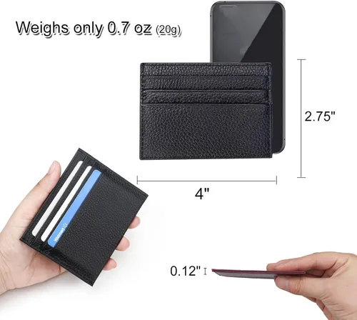 Miniatura 3 de Cartera Delgada para Tarjetas de Crédito Ultra Delgada Cartera Larga para Tarjetas Bolsillos con Cremallera Estuche para ID Cartera Pequeña Compacta