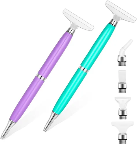 Miniatura 9 de Kits de bolígrafos de pintura de arte de diamantes de metal Benote, herramientas de bolígrafo de diamante con punta roscada, ergonómico, cuadrado