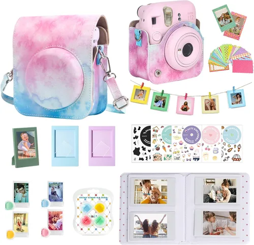 Miniatura 8 de Kit de accesorios para funda Fujifilm Instax Mini 12 para cámara instantánea + álbum para mini película de 3 pulgadas + filtros de color + álbum