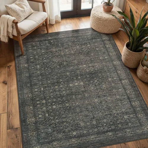 Miniatura 31 de Rugxara Alfombra de entrada lavable de 3 x 5, alfombras de pasillo bohemias antideslizantes para pasillo, entrada, cocina, baño, cuarto