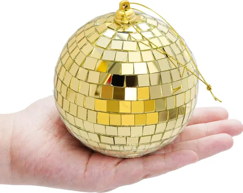 Miniatura 4 de 2 Piezas de Bolas de Espejo de Discoteca Bolas Colgantes para Efecto de Luz de DJ de Discoteca de los 50s 60s 70s Fiesta Decoración del Hogar