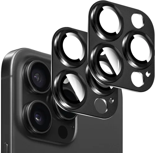 Miniatura 13 de Kucheed 2 protectores de lente de cámara para iPhone 11, aluminio de metal de una pieza con textura 3D, decoración diseñada para decoración