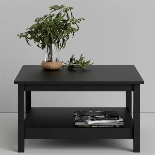 Miniatura 2 de Pemberly Row Mesa auxiliar, acabado negro mate, madera de ingeniería, 31.89 pulgadas de ancho x 31.89 pulgadas de profundidad x 17.72 pulgadas