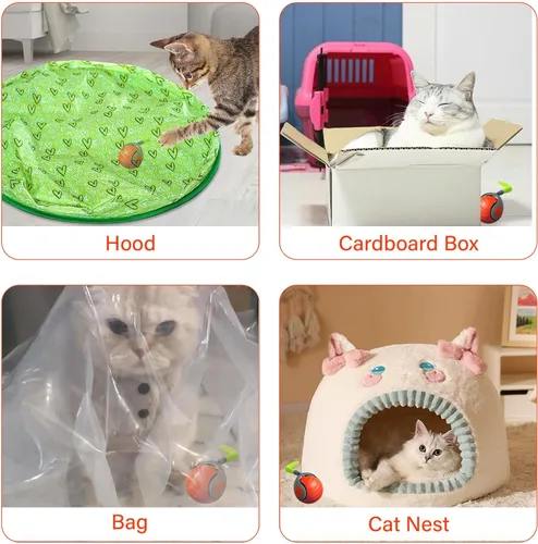 Miniatura 7 de Juguete interactivo para gatos con pluma, bola inteligente para gatos de interior, juguetes automáticos activados por movimiento, juguetes Azul