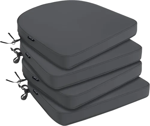 Miniatura 8 de Favoyard Cojines para sillas de exterior de 19 x 19 x 2 pulgadas, juego de 4 cojines de asiento impermeables para muebles de patio con funda