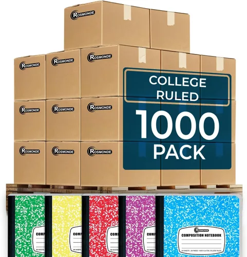 Miniatura 10 de Rosmonde 12 paquetes de cuadernos de composición universitarios con reglas, 200 páginas (100 hojas), 9-3/4 x 7-1/2, cuadernos de composición de tapa