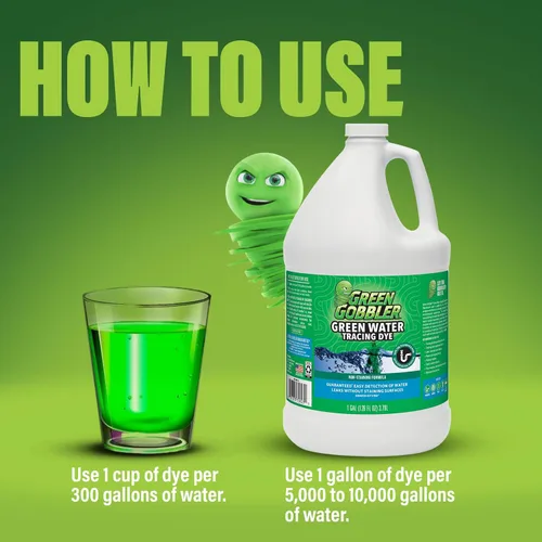 Miniatura 4 de Colorante verde fluorescente de rastreo de agua y detección de fugas, 1 galón