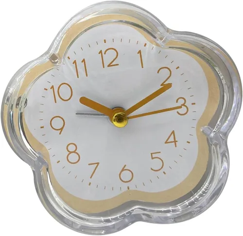 Miniatura 9 de Reloj despertador, con forma de flor, silencioso, para mesita de noche, marco transparente, sin tictac, reloj digital de cuarzo para sala de estar