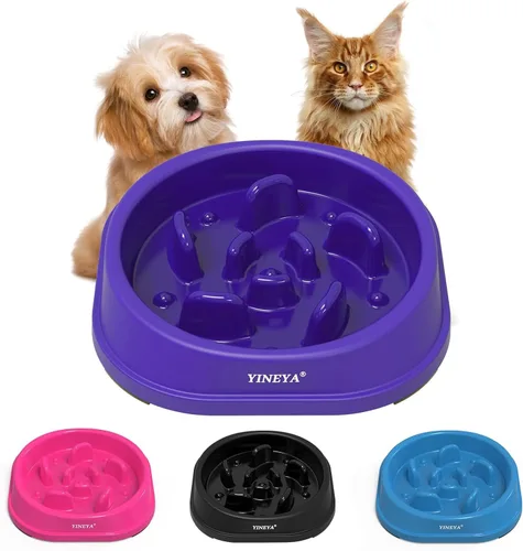 Miniatura 18 de YINEYA Cuencos de Alimentación Lenta para Perros, Suministros para Mascotas Que Ralentizan la Alimentación, Cuencos para Comida de Mascotas, H - azul