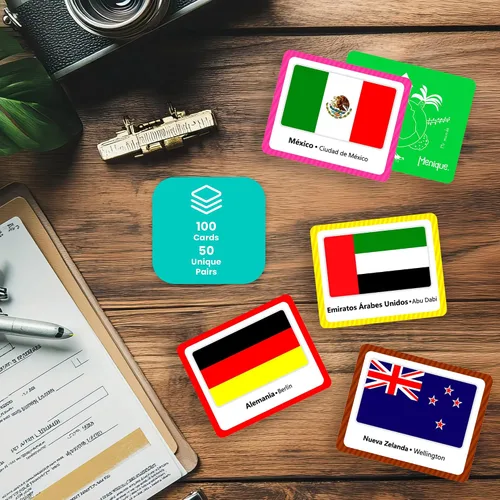 Miniatura 3 de Menique, Juego de Memoria de Banderas del Mundo en español, para niños y adultos. Banderas del Mundo, Juego de Memoria en español, para niños