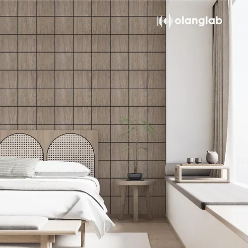 Miniatura 7 de Olanglab Paneles de pared acústicos de chapa de madera, paquete de 6, paneles de pared absorbentes de sonido de 23.6 x 47.2 pulgadas para decoración