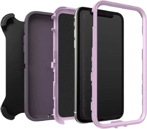 Miniatura 5 de OtterBox Defender Series - Funda para iPhone 11, color morado (PURPLE NEBULA - WINSOME ORCHID/NIGHT PURPLE), resistente y duradera, con protección