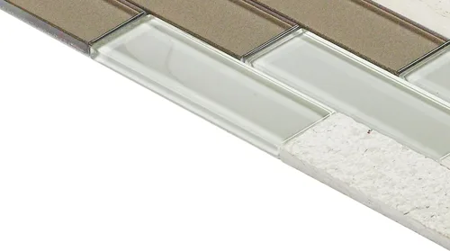 Miniatura 3 de Daltile SimplyStick Mosaix Mosaix - Mosaico de ladrillo de 1.25 x 4 pulgadas para despegar y pegar de piedra caliza y vidrio, color blanco chenilla