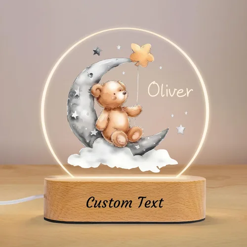 Miniatura 13 de Luz nocturna personalizada para niños pequeños, luz LED con nombre personalizado, baby shower, recién nacido, regalos de cumpleaños para recién
