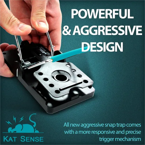 Miniatura 6 de Kat Sense Juego de 6 trampas grandes para ratas, diseño de barra de acero inoxidable, trampa humana para uso en interiores y exteriores, atrapa