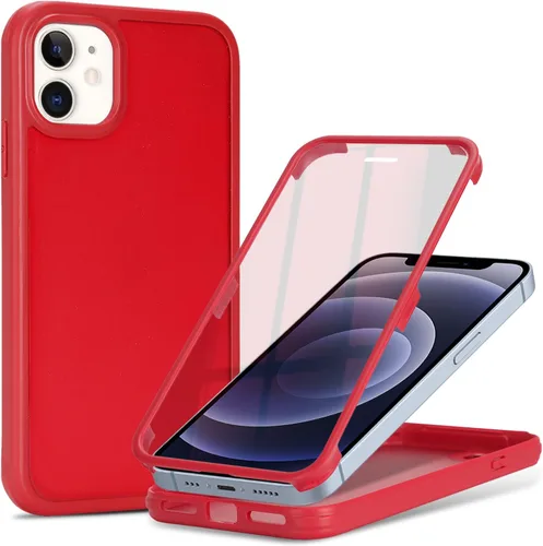 Miniatura 53 de Funda para iPhone 13 mini con protector de pantalla integrado y protección de cuerpo completo, para Apple iPhone 13 Mini, fundas para hombres, Rojo