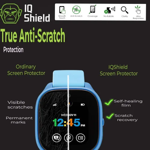 Miniatura 4 de IQShield Paquete de 6 protectores de pantalla para Verizon Gizmo Watch 2, fácil de instalar, ultrafino, resistente a las manchas, arañazos