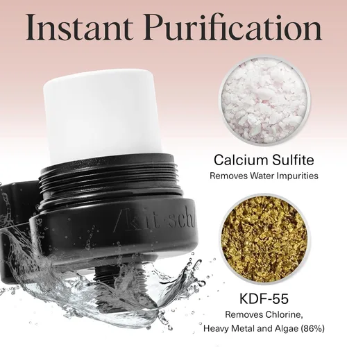 Miniatura 6 de Kitsch Filtro de cabezal de ducha para agua dura, filtro de ducha con KDF-55 y sulfito de calcio, ayuda a reducir el cloro y las impurezas