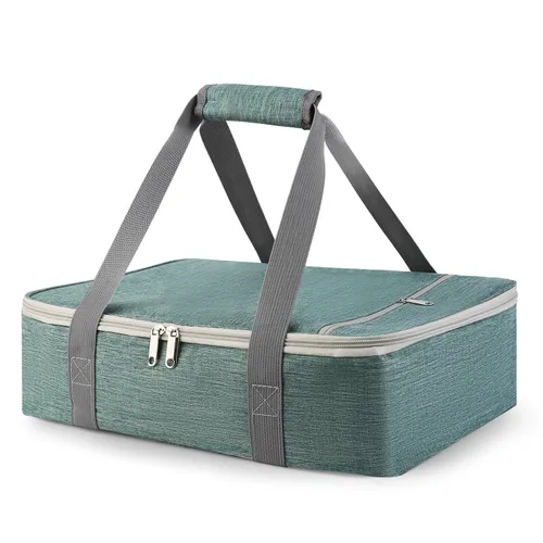 Miniatura 9 de Bodaon Bolsa aislante para cazuela, se adapta a platos de horno de 9 x 13 y 11 x 15 pulgadas con tapa, portadores de cazuela para alimentos Negro