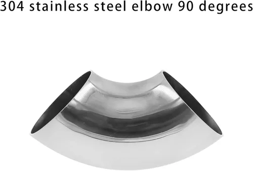 Miniatura 3 de Codo de escape de acero inoxidable, codo de curva de mandril de 90°, grosor TTZEZE de 0.059 in, material SUS304, tubo de escape de codo para tubo