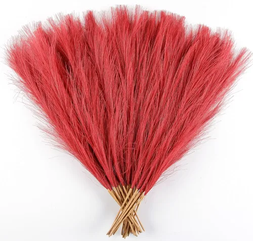 Miniatura 10 de Decoración de hierba de pampa naranja otoñal, 30 piezas de 17 pulgadas de hierba de pampa sintética, arreglo floral de hierba de pompas y relleno
