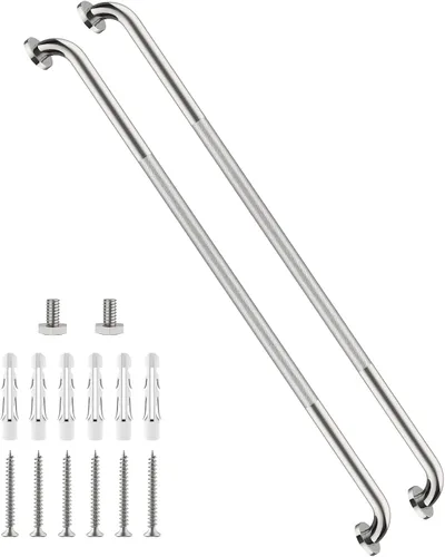Miniatura 32 de Barra de agarre antideslizante para ducha de 24 pulgadas, acabado blanco frotado con aceite, diámetro de 1.25", Barra de agarre para baño Munzong