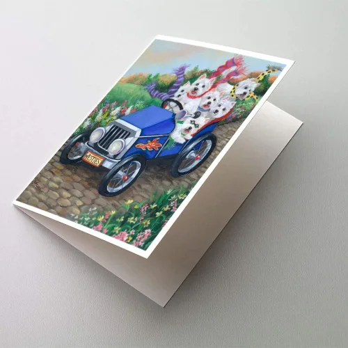 Miniatura 201 de Caroline's Treasures PPP3013GCA7P - Tarjetas de felicitación y sobres para mascotas de Basset Hound Teacher, paquete de 8 tarjetas en blanco