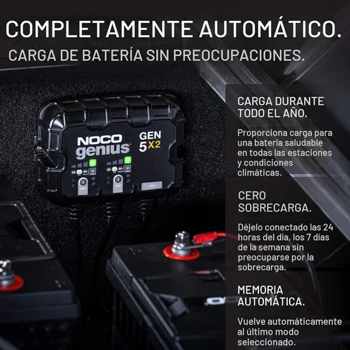 Miniatura 6 de NOCO Genius GEN5X2: Cargador de batería a bordo de 2 bancos, 10 A, 5 A por banco, cargador marino impermeable de 12 V con protección contra